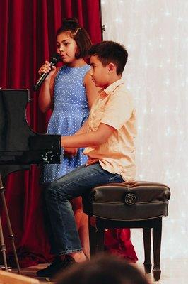 A brother and sister performing at one of our recitals.