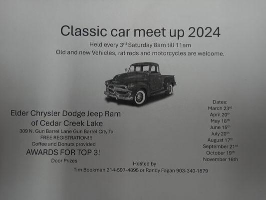 Come see some classics and bring your own. Hope to see you there!