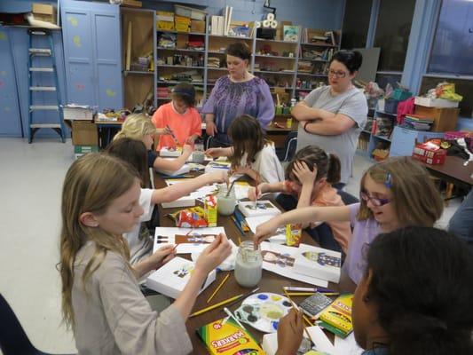 guided girl scout painting party with TSAC