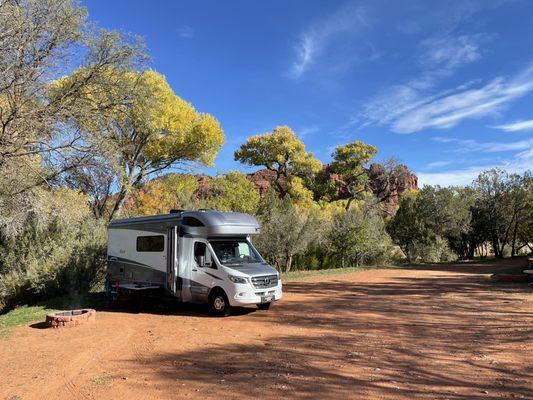 Campground, fire pit, outdoor grill.