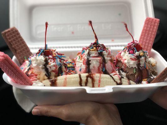 Check out this banana split!!!