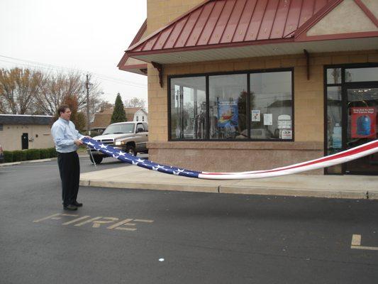 Folding the Huge American Flag