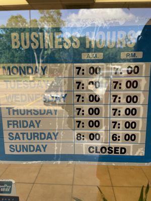 Business hours as of July 2022