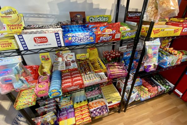 The candy shelves. Zoom in and find your childhood faves (and trust me that they have Zagnut bars, Big Hunks and Charleston Chews).