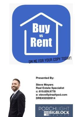 Have you ever thought about the cost of buying vs renting? You'd be surprised!  Contact me today to get my FREE buy vs rent booklet today!