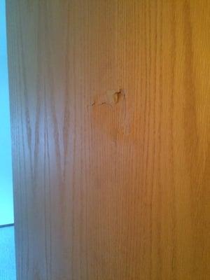 Hole in bedroom door!