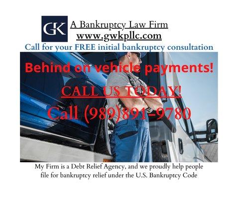 Don't risk your vehicle being repo'd  CALL US NOW! (989)891-9780 or www.gwkpllc.com