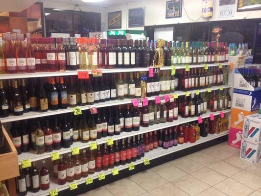 Large selection of wine