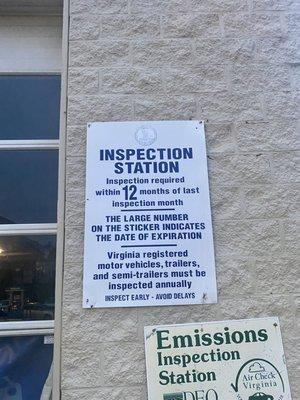 Inspection Station Signage