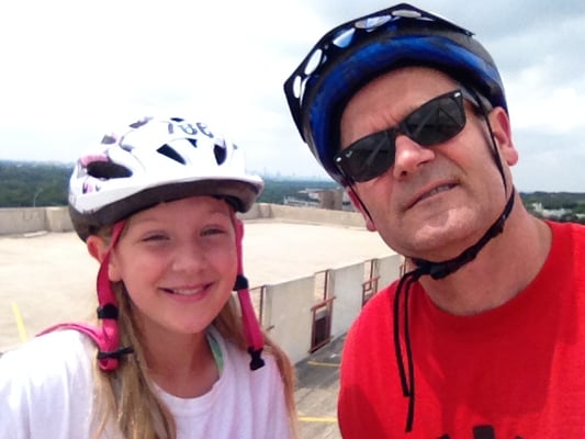 Riding bikes with dad