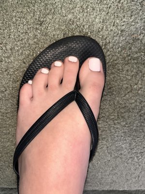 pedicure, white, shiny, clean