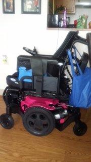 my power wheelchair it was made just to accommodate me since my left side was affected by the stroke