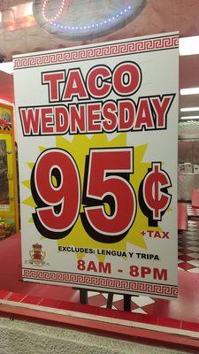 $1 DOLLAR TACO WEDNESDAY