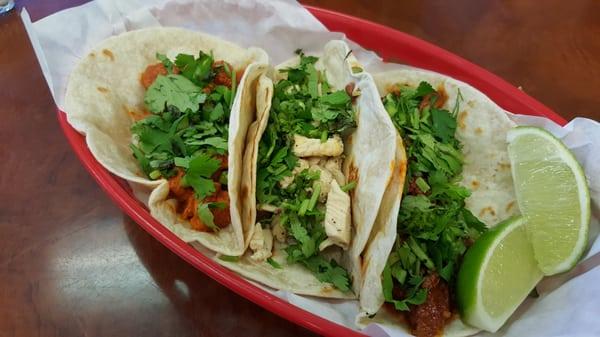 Barbacoa, Pollo and Al Pastor Tacos