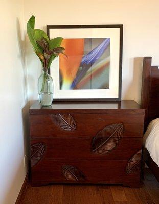 3 dw Leaf Dresser in Solid Mahogany