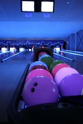 Cosmic Bowling with dance music makes any night a party!