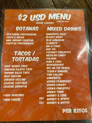 $2 Menu