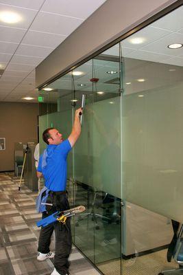 Interior Office Glass cleaning