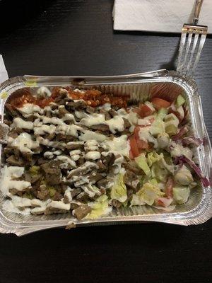 Gyro plate over rice