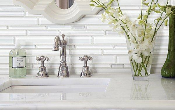 Backsplash and Hardware - Atomic Glass Mosaic Ice Tile
 Visit us at Design Superstore!
 www.DesignSuperstore.com