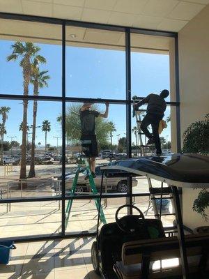 Window washing team