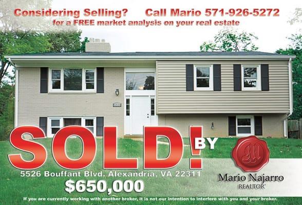 Another home sold, another satisfied client. Great Service Equals Great Business.