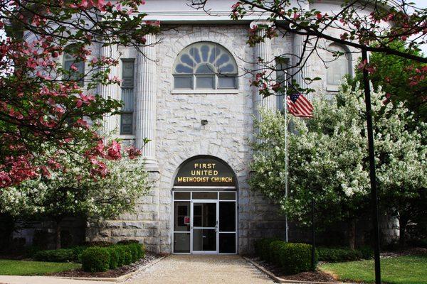 Exterior Front of First Evangelical Center (FEC) Building (Fountain Entrance)