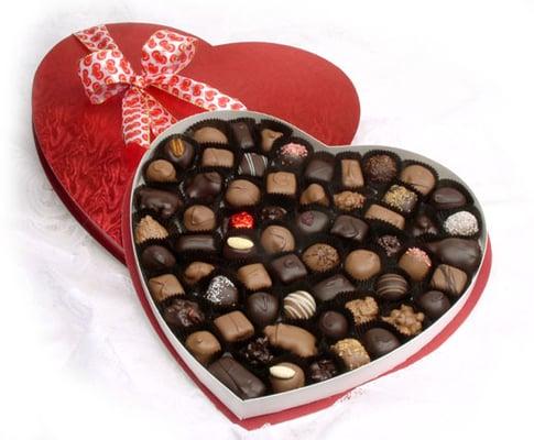 A Whole lot of Love! Our 2 lb heart filled with assorted chocolates, $54.99.