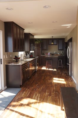 new kitchen with new hardwood flooring -Chicago