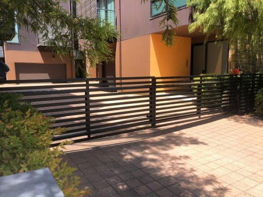 Metal driveway sliding gate installed in Mountain view