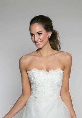 The lace bodice features a sweetheart neckline that finishes at the natural waist. Add it to one of our many silhouettes