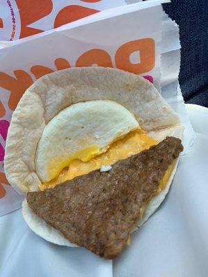 Egg cheese and turkey wrap