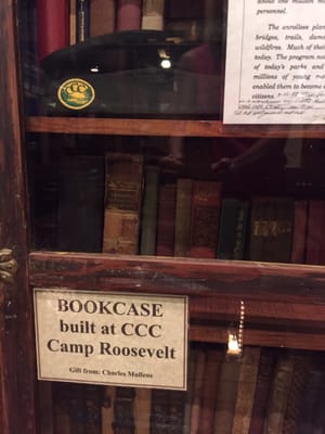 Bookshelf made at a Roosevelt CCC camp.