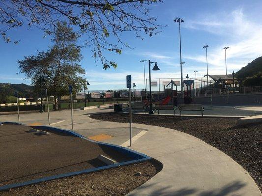 Entrance to the athletic fields and trails.