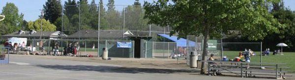 Lower grade blacktop, track, baseball diamond, the field