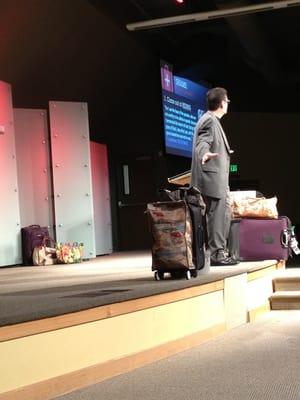 Talking about dropping extra baggage in our lives and bring free to love our lives.