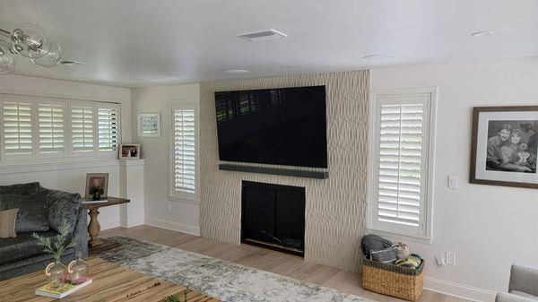 Fire place with mosaic tile