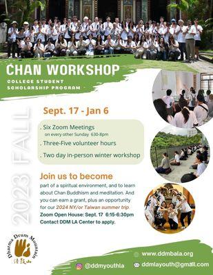 College workshop  Lớp Đại học và cấp 3, học về thiền, Phật, và các hoạt động nhóm thảo luận với các Sư