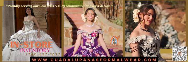 Guadalupana's Formal Wear
68482 E Palm Canyon Dr Cathedral City, CA
(760) 537-1627
https://guadalupanasformalwear.com