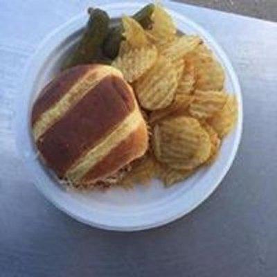 Our famous Sloppy Joe, always served with kettle chips and pickles