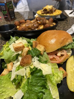 Plain Jane Burger with Cesar salad