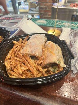 Chicken Philly and truffle fries