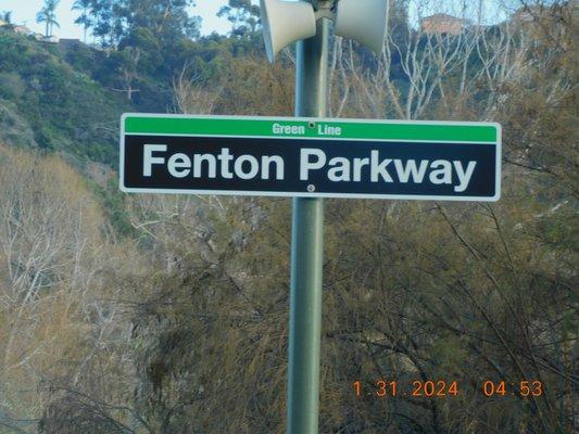 For the Fenton Parkway station that does border the San Diego River Valley the area of the valley certain places is protected wetlands.