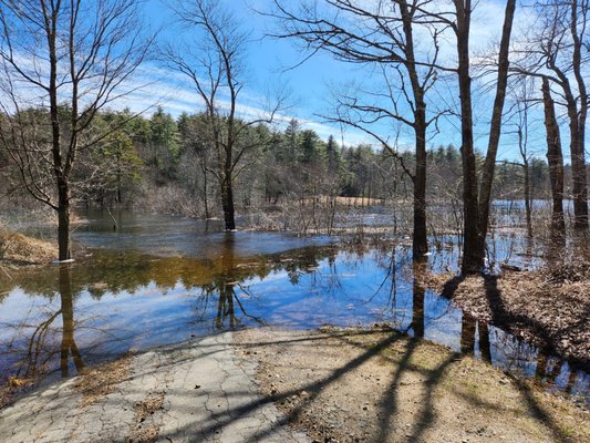 Recent rains have flooded the area.