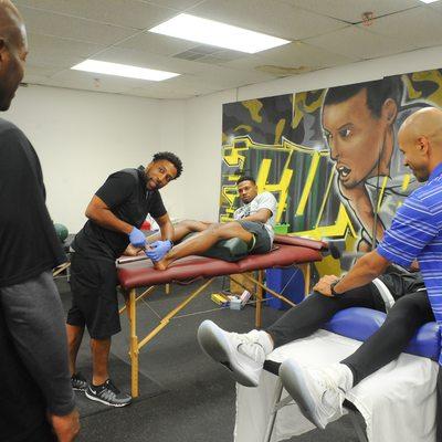 Dr.Jameel Battle working with professional athletes