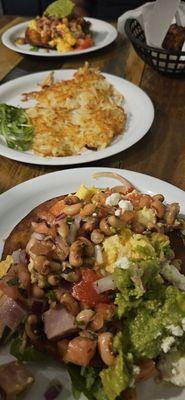 Hash browns and breakfast tostada