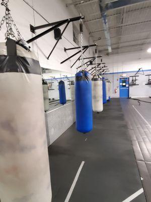 Heavy Bags in Boxing Area