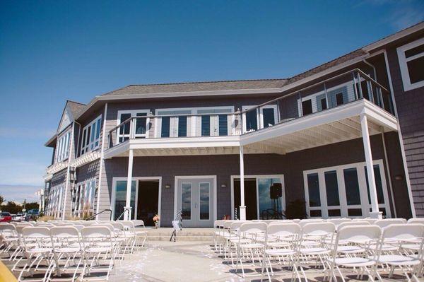 We had about 140 chairs set up on the patio for the ceremony.