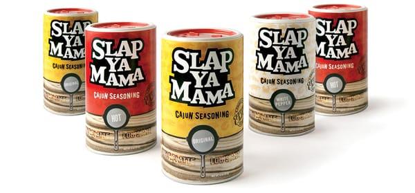 New packaging design for Slap Ya Mama Seasonings line.