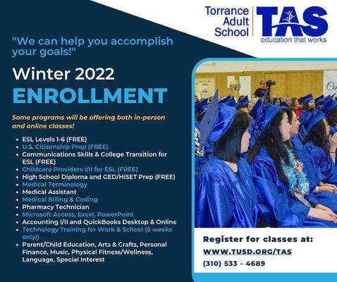 Visit WWW.TUSD.ORG/TAS to enroll!